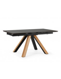 Mesa de porcelanico extensible AZUR 160(240) x 90, negro...