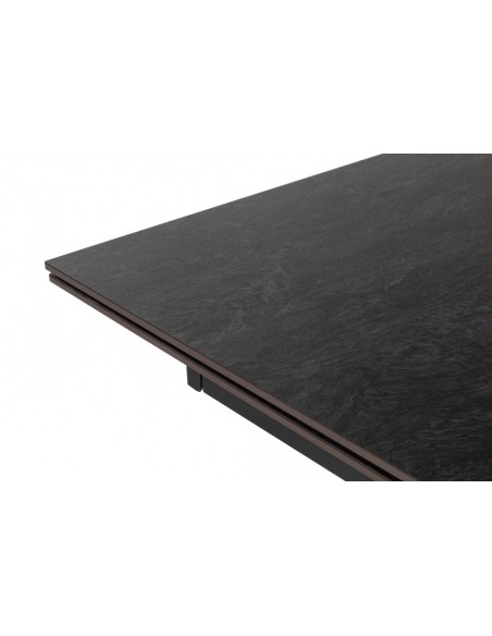 Mesa extensível em porcelana AZUR 160(240) x 90, pés em MDF folheado a carvalho e preto