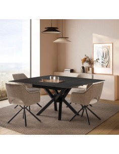 Mesa cuadrada extensible ARLENE 90/150 cm, porcelánico... 2