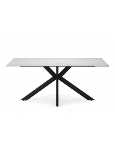 Mesa ARGOL 180 x 90, porcelánico blanco y base...