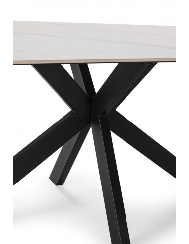 Mesa ARGOL 180 x 90, porcelánico blanco y base...