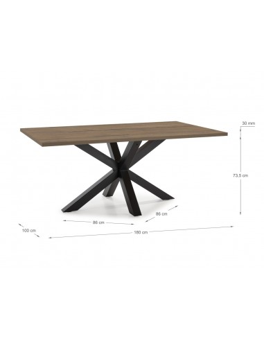 Mesa diseño ARGO 180x100, melamina nogal y base...