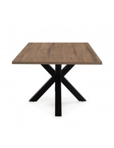 Mesa design ARGO 180x100, melamina nogueira e base metal... 2