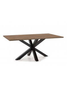 Mesa design ARGO 180x100, melamina nogueira e base metal...