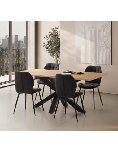 Mesa design ARGO180x100, melamina carvalho e...