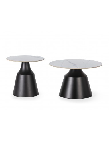 Set de 2 mesas de centro redondas RILEY,...