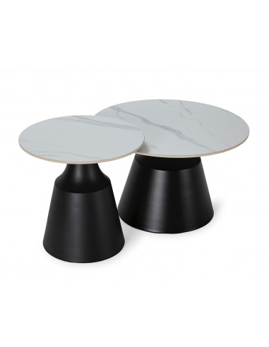 Set de 2 mesas de centro redondas RILEY,...