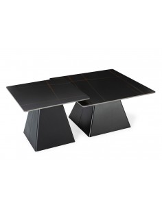 Set de 2 mesas de centro quadradas MERME, porcelânico e...