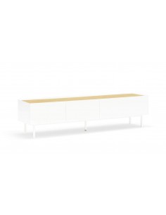 Teulat Mueble de TV Arista 180x40, roble, lacado blanco.