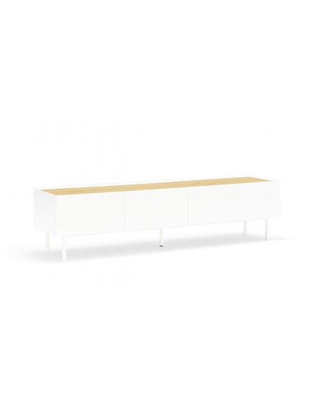 Teulat Mueble de TV Arista 180x40, roble, lacado blanco.