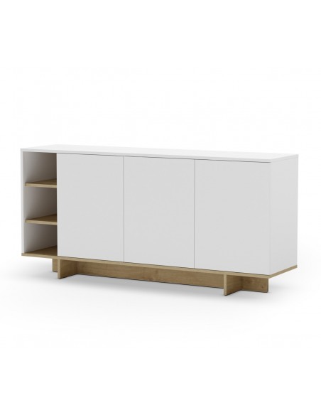 Aparador CEQUOIA 170 x 40, 3 portas e 3 espaços em branco e carvalho