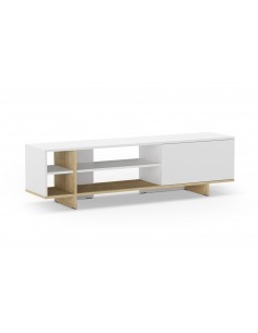 Mueble de TV CEQUOIA 160 x 35,1 puerta 4 huecos en blanco...