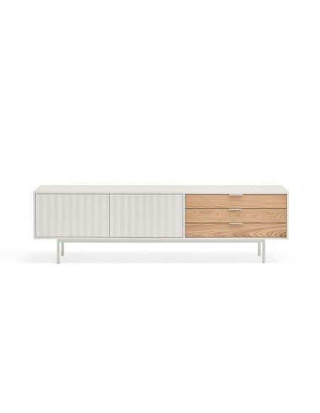 TEULAT Mueble TV Sierra 180x40, roble, lacado en blanco. TEULAT Mueble TV Sierra 180x40, roble, lacado en blanco.