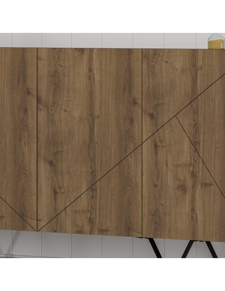 Aparador CONNIE 180 x 41, 4 portas, melamina nogueira