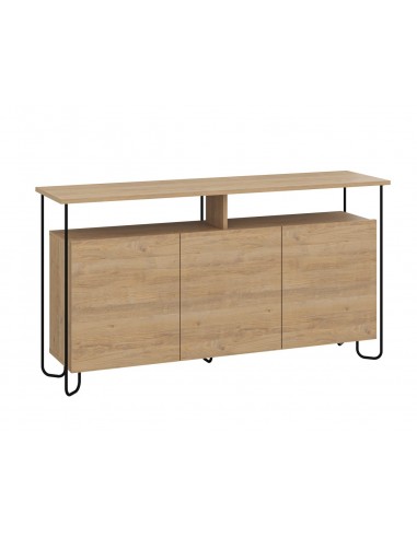 Aparador minimalista 130 x 40 DILLY, 3 puerta color roble