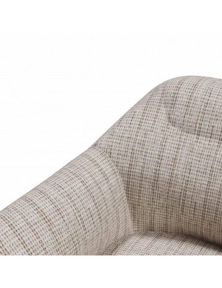 Poltrona NAMUR em tecido bora e aço acabamento preto.