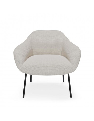 Butaca NAMUR de tejido bora y acero acabado negro.