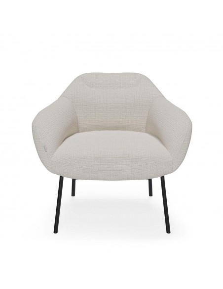 Poltrona NAMUR em tecido bora e aço acabamento preto.