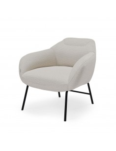 Butaca NAMUR de tejido bora y acero acabado negro. 2