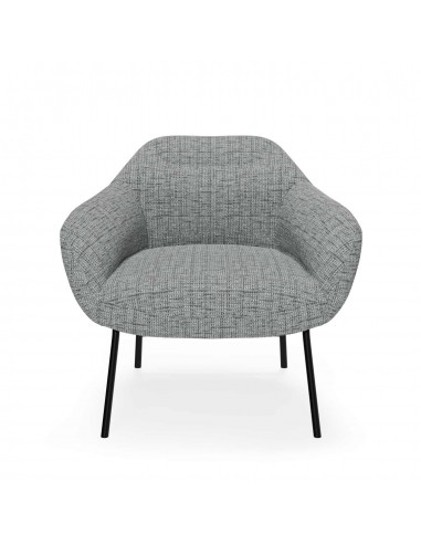 Butaca NAMUR de tejido bora y acero acabado negro.