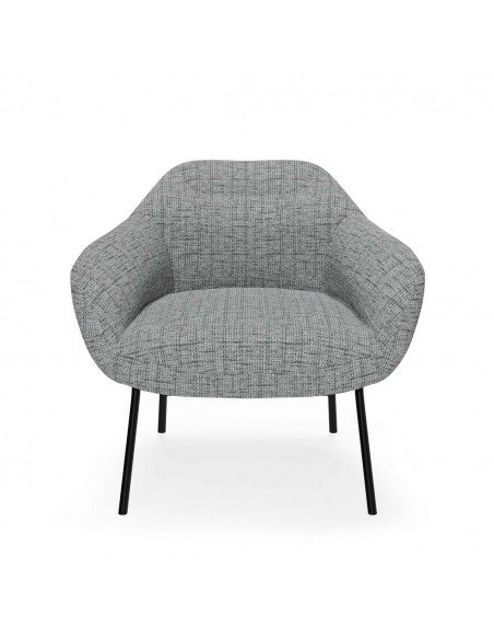 Poltrona NAMUR em tecido bora e aço acabamento preto.