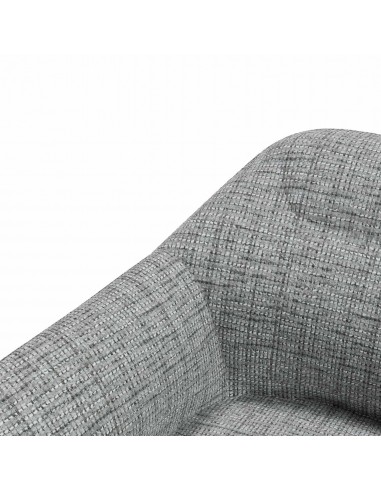 Butaca NAMUR de tejido bora y acero acabado negro.