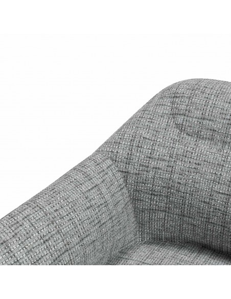 Poltrona NAMUR em tecido bora e aço acabamento preto.