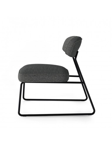 Butaca de diseño retro NICOSIA, tapizado Lemur...