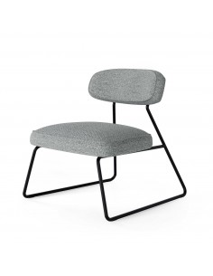 Poltrona NICOSIA de design retrô, estofamento Lemur e...