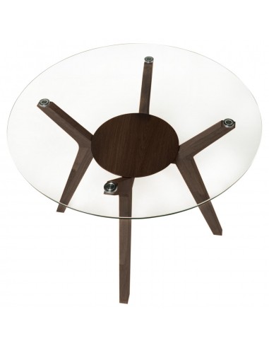 Mesa redonda SABRINE 100, cristal y patas de...