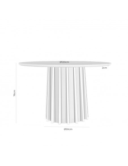 Mesa redonda LICIA de Ø100, chapa de roble natural.