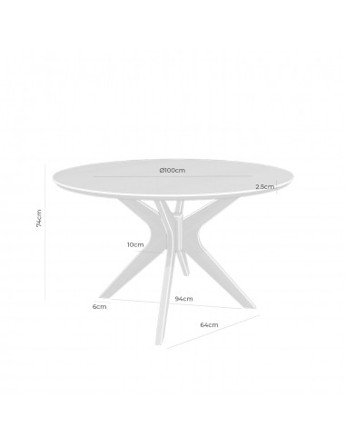 MESA REDONDA Naanim 100, madera COLOR ROBLE