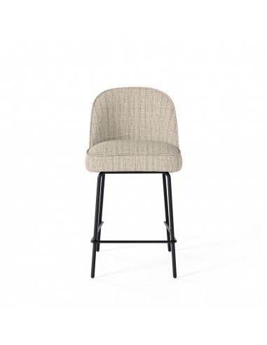 Banqueta NELSON 65 em tecido Bora e metal preto