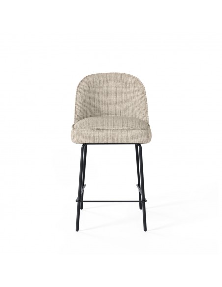 Banqueta NELSON 65 em tecido Bora e metal preto