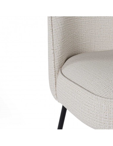 Taburete NELSON 65 de tejido Bora y metal negro.