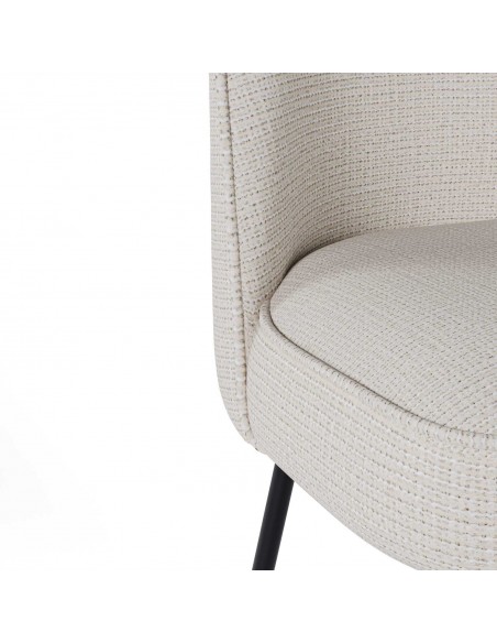 Banqueta NELSON 65 em tecido Bora e metal preto