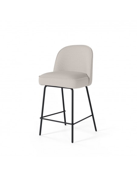 Banqueta NELSON 65 em tecido Bora e metal preto