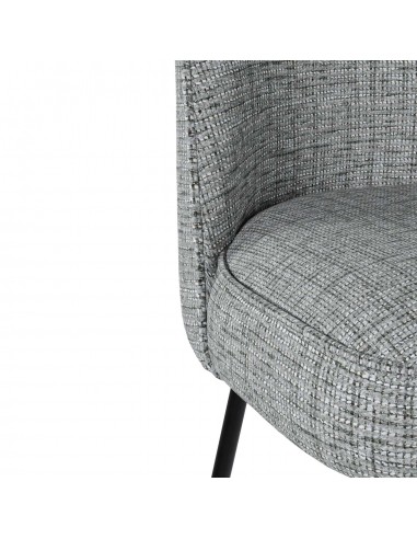 Taburete NELSON 65 de tejido Bora y metal negro.