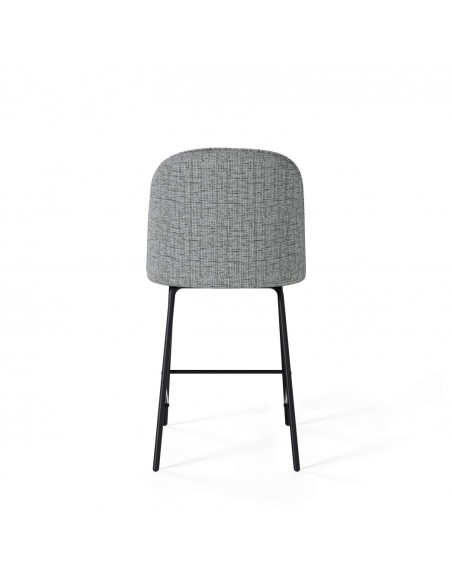 Taburete NELSON 65 de tejido Bora y metal negro.