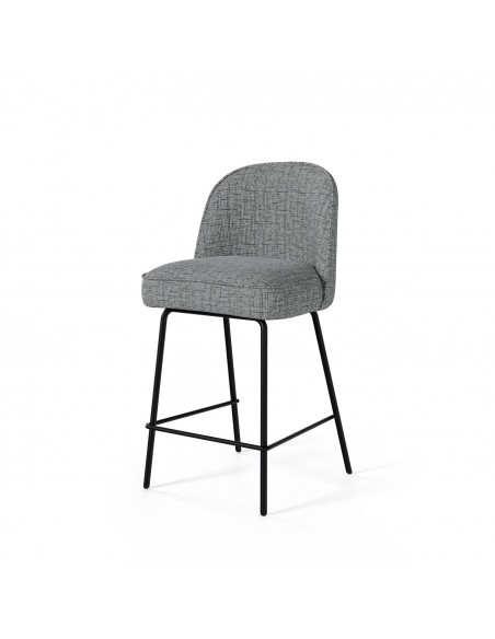 Banqueta NELSON 65 em tecido Bora e metal preto