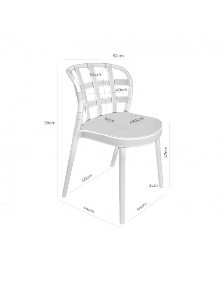 Silla de diseño GINA de polipropileno apilable.