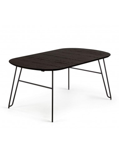 NORFORT Mesa extensible140(220)x 90 cm metal preto madeira preta.