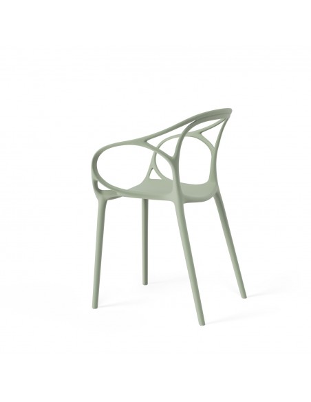 Silla exterior con brazos apilable EILIN en polipropileno.