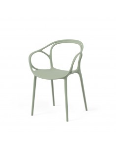 Silla exterior con brazos apilable EILIN en polipropileno.