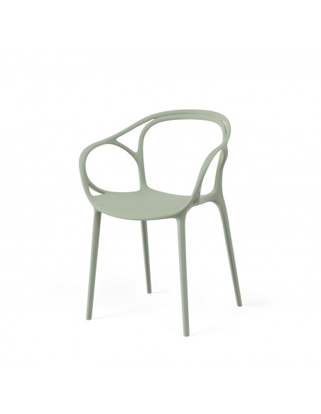 Silla exterior con brazos apilable EILIN en polipropileno.