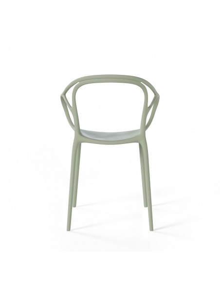 Silla exterior con brazos apilable EILIN en polipropileno.