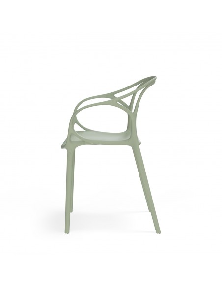 Silla exterior con brazos apilable EILIN en polipropileno.