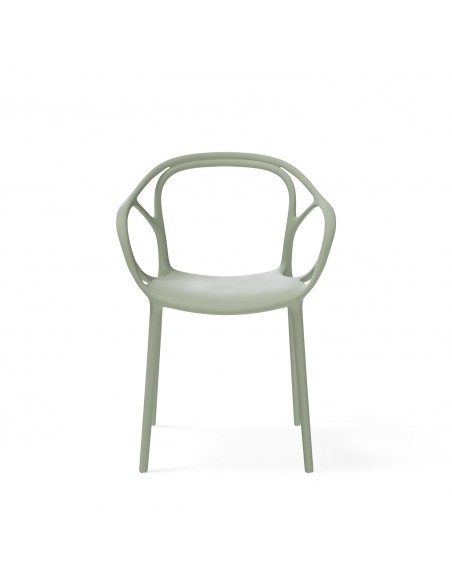 Silla exterior con brazos apilable EILIN en polipropileno.