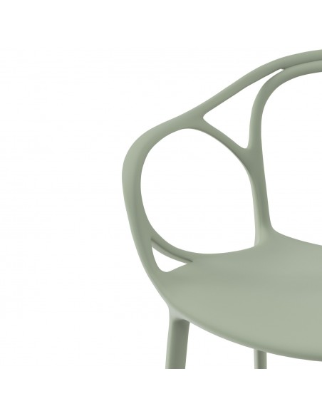 Silla exterior con brazos apilable EILIN en polipropileno.