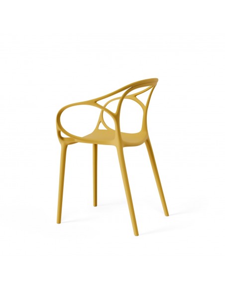 Silla exterior con brazos apilable EILIN en polipropileno.